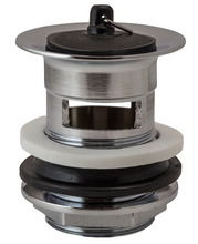 Bundventil 1 1/4" gummiprop krom